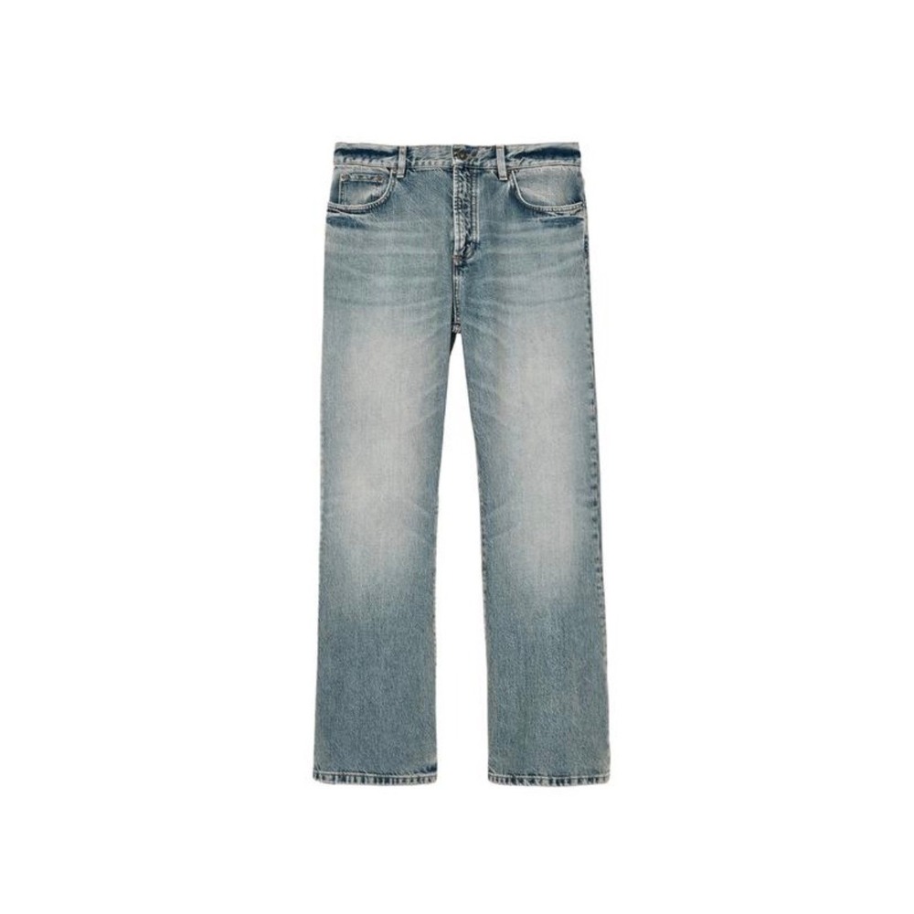 Zara Womens High Waisted Straight Leg Jeans Light Wash Blue Size 8 Denim